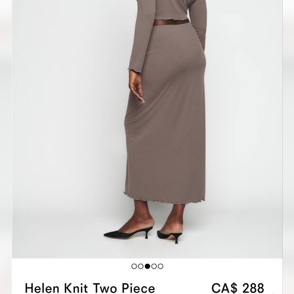 Reformation Helen Knit Two piece set in Taupe - Picture 4 of 8